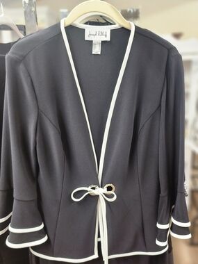 Joseph Ribkoff Black Jacket with White Piping